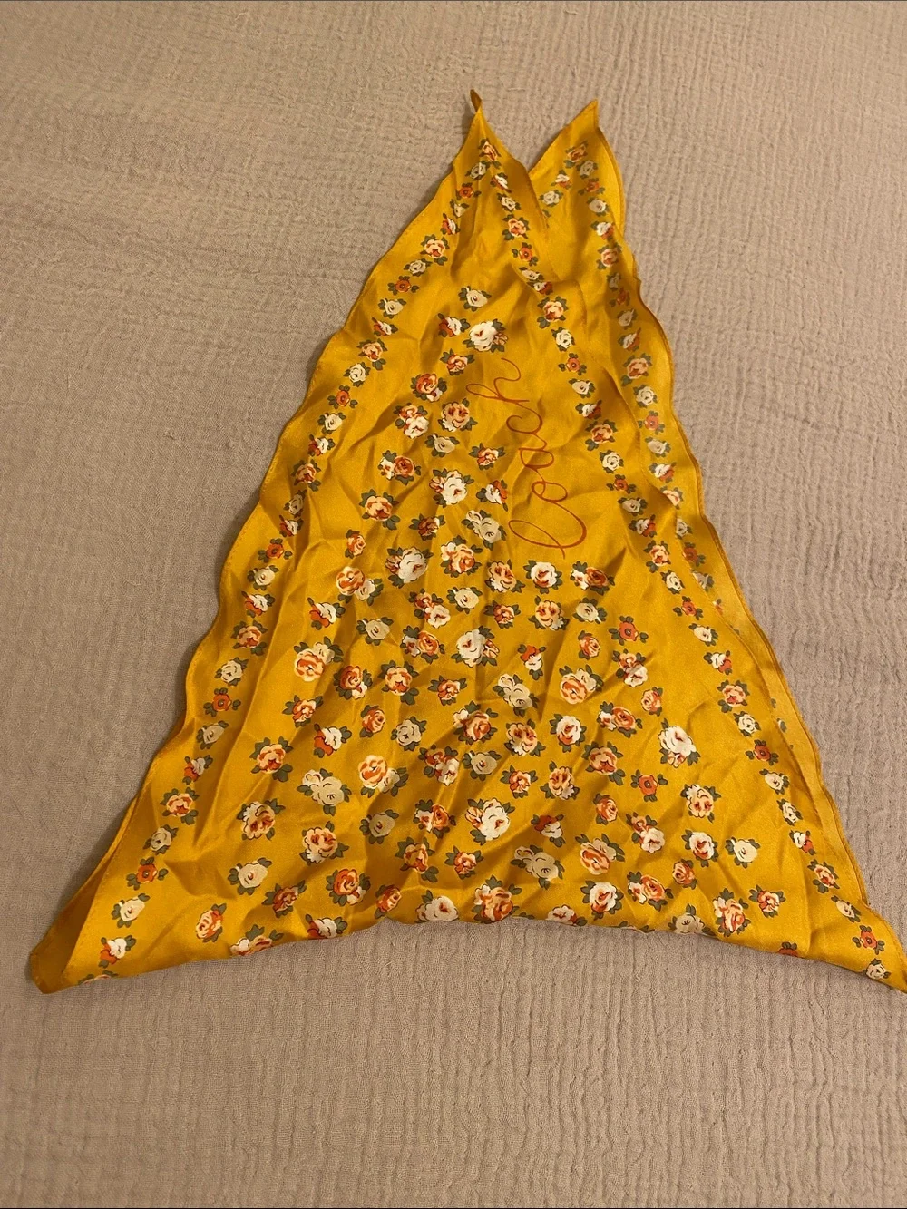 Coach Silk Yellow Floral Scarf - Lightweight Women’s Accessory